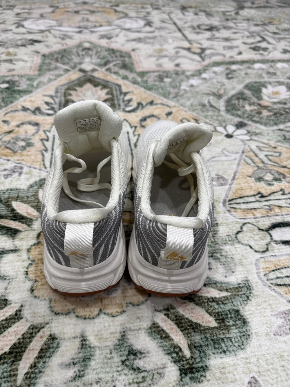 RBX Cream Knit Running Sneakers with Gum Accents